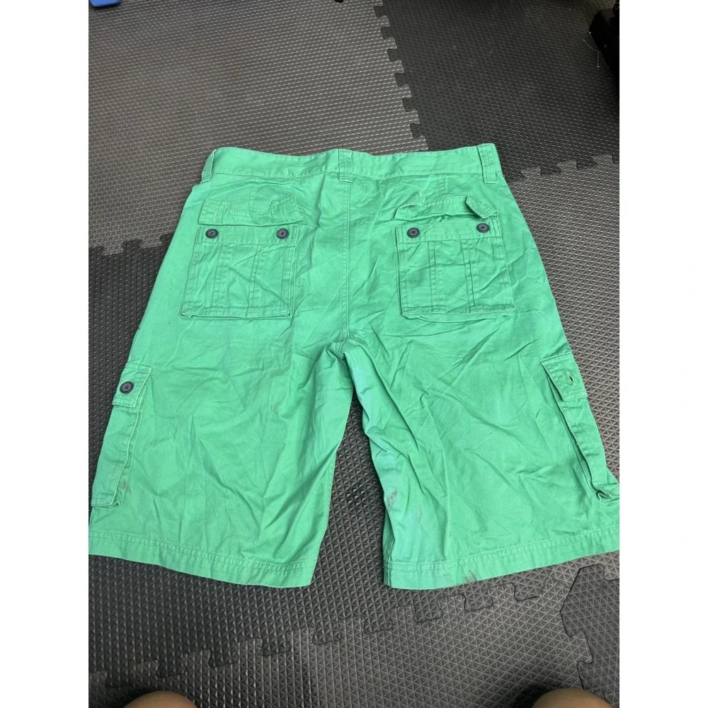 ATLAB by a.tiziano Men's Size 34 Green 100% Cotton Cargo Shorts Casual Outdoor